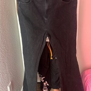 Fashion Nova Black Flare Jeans with Zipper Detail